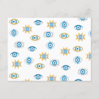 Motif bleu, or et blanc de l'oeil grec Mati