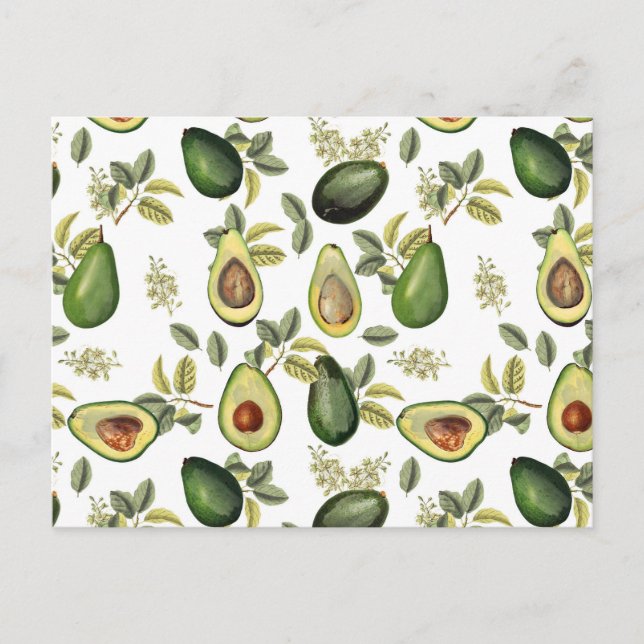 Cartes Pour Fêtes Annuelles Motif botanique Aquarelle Avocado (Devant)