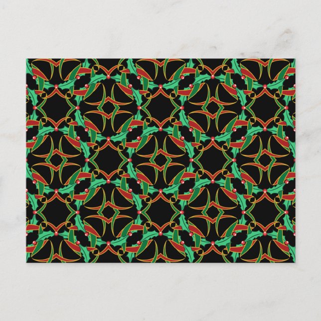 Cartes Pour Fêtes Annuelles Motif celtique de guirlande de houx de Noël (Devant)