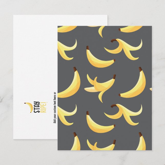 Cartes Pour Fêtes Annuelles Motif de banane jaune rétro drôle éditable pour fê (Devant / Derrière)