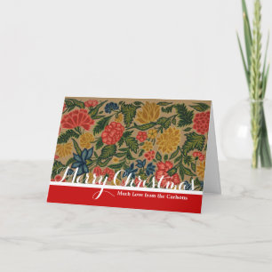 Cartes Pour Fêtes Annuelles Motif de broderie florale au crewel vintage