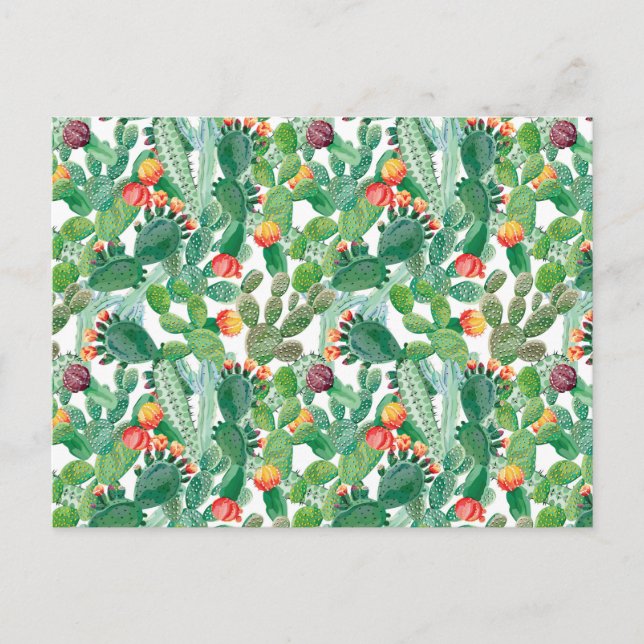 Cartes Pour Fêtes Annuelles Motif de cactus aquarelle (Devant)