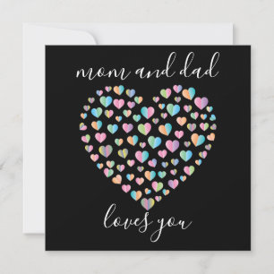 Cartes Pour Fêtes Annuelles Motif de coeur coloré mignon