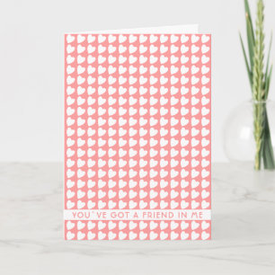 Cartes Pour Fêtes Annuelles Motif de cœur rose Vous avez un ami Amitié
