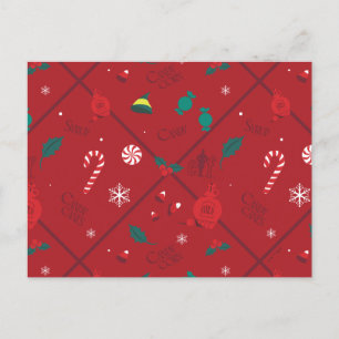 Cartes Pour Fêtes Annuelles Motif de damier de bonbons elfes