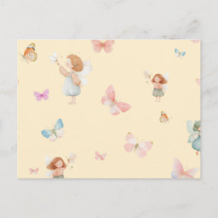 Cartes Pour Fêtes Annuelles Motif de fée pastel Design de nurserie papillon mi