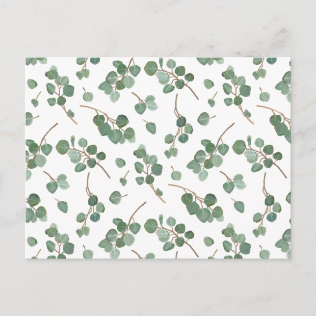 Cartes Pour Fêtes Annuelles Motif de feuillage de l'arbre en argent Eucalyptus (Devant)