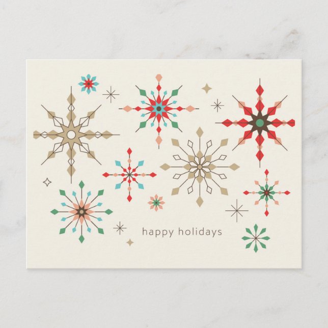Cartes Pour Fêtes Annuelles Motif de flocon de neige complexe (Devant)