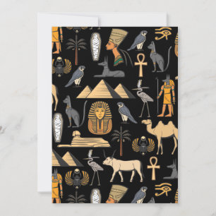 Cartes Pour Fêtes Annuelles Motif de fond de symbole hiéroglyphique égyptien
