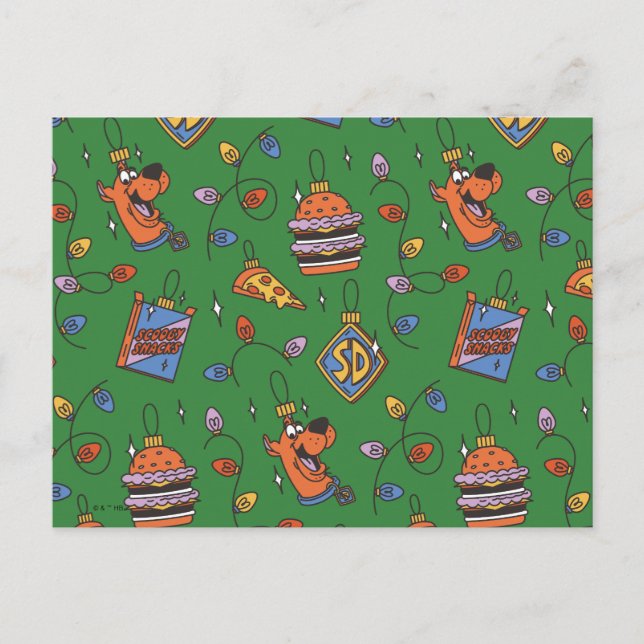 Cartes Pour Fêtes Annuelles Motif de lumières de snack de vacances de Scooby-D (Devant)