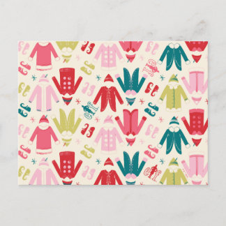 Cartes Pour Fêtes Annuelles Motif de manteau et de chaussures colorés de lutin