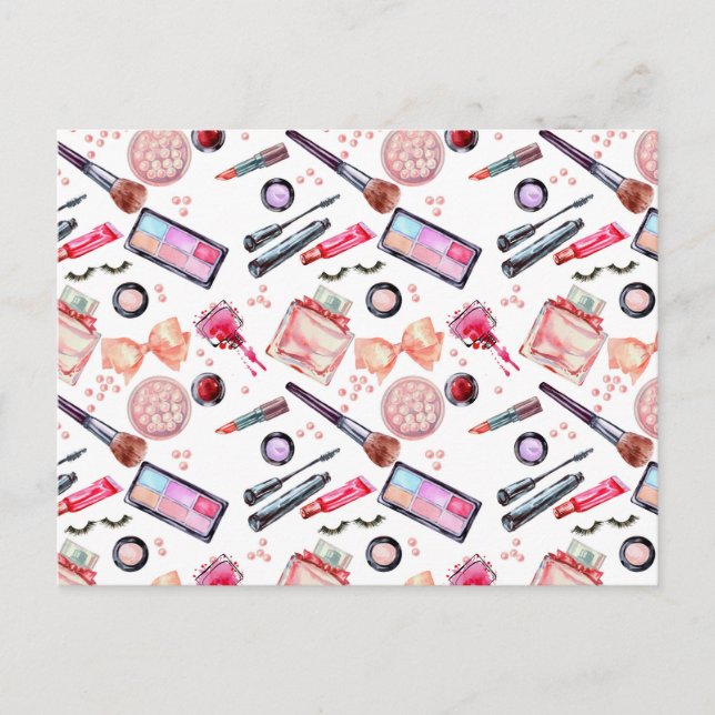 Cartes Pour Fêtes Annuelles Motif de maquillage aquarelle (Devant)