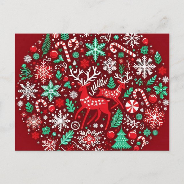 Cartes Pour Fêtes Annuelles Motif de Noël (Devant)