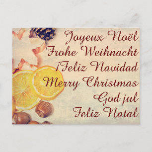 Cartes Pour Fêtes Annuelles Motif de Noël avec des fruits...
