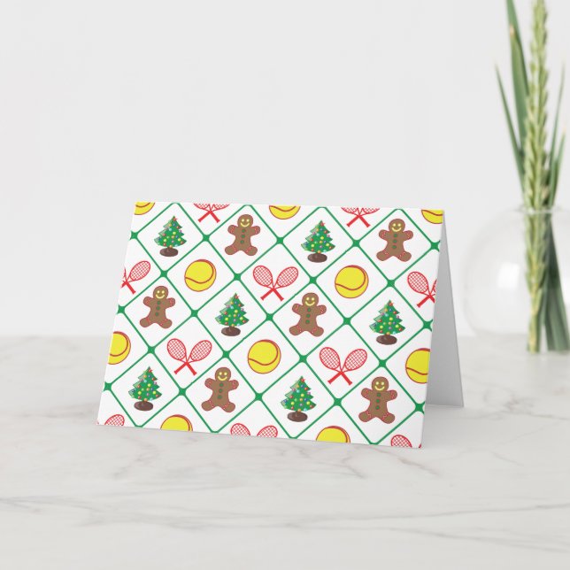 Cartes Pour Fêtes Annuelles Motif de Noël de tennis (Devant)
