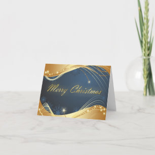 Cartes Pour Fêtes Annuelles Motif de Noël doré avec arrière - plan bleu...