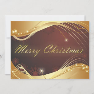 Cartes Pour Fêtes Annuelles Motif de Noël doré avec arrière - plan rouge