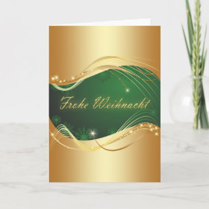Cartes Pour Fêtes Annuelles Motif de Noël doré sur fond vert