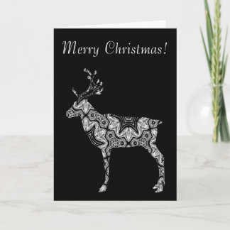 Cartes Pour Fêtes Annuelles Motif de Noël géométrique intelligent Renne Joyeux