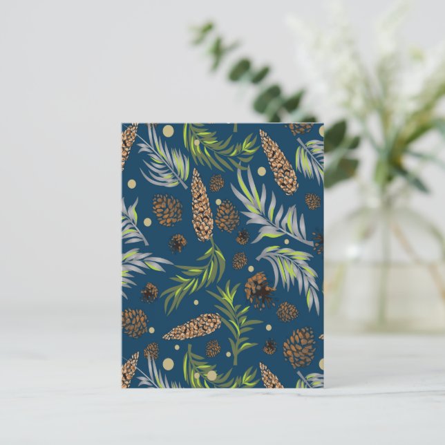 Cartes Pour Fêtes Annuelles Motif de Noël, Pine Snow 9 (Debout devant)