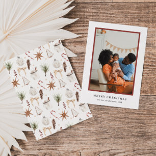 Cartes Pour Fêtes Annuelles Motif de Noël rustique mignon Photo