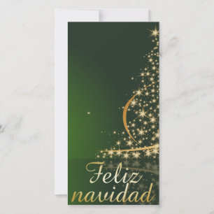 Cartes Pour Fêtes Annuelles Motif de Noël vert avec arbre de Noël.
