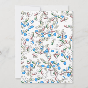 Cartes Pour Fêtes Annuelles Motif de poudres de pilules