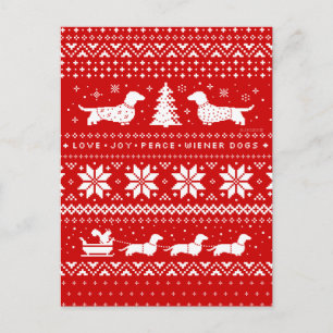 Cartes Pour Fêtes Annuelles Motif de pull de Noël pour Dachshunds