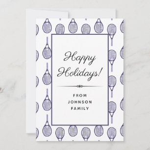 Cartes Pour Fêtes Annuelles Motif de raquette de tennis violet Joyeux Noël 