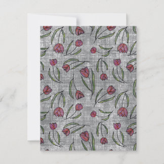 Cartes Pour Fêtes Annuelles Motif de tulipe en lin français rustique : Élégant