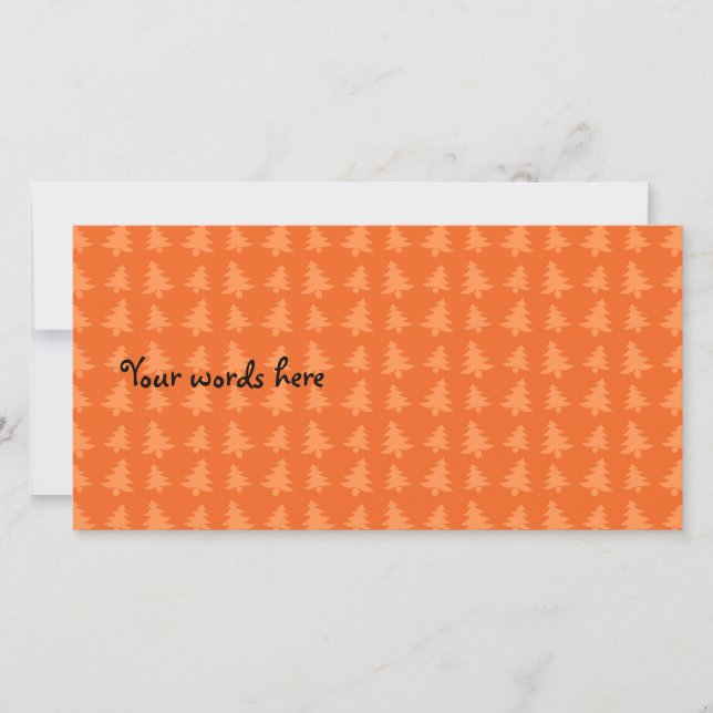 Cartes Pour Fêtes Annuelles Motif des arbres de Noël orange (Devant)