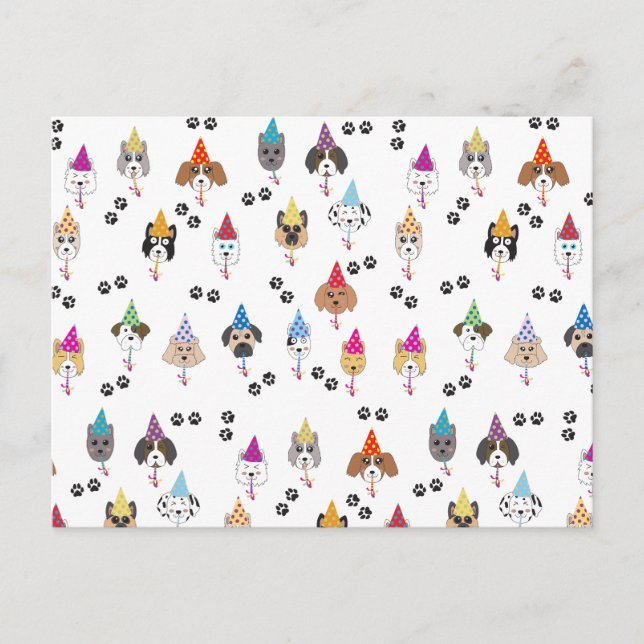 Cartes Pour Fêtes Annuelles Motif des chiens de fête d'anniversaire (Devant)