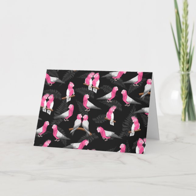 Cartes Pour Fêtes Annuelles Motif d'oiseau aux coques roses (Devant)