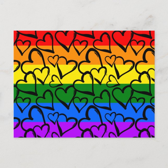 Cartes Pour Fêtes Annuelles Motif du coeur arc-en-ciel (Devant)