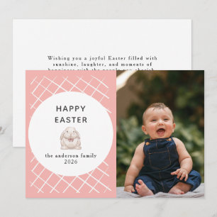 Cartes Pour Fêtes Annuelles Motif élégant corail et crème Joyeuses Pâques Phot