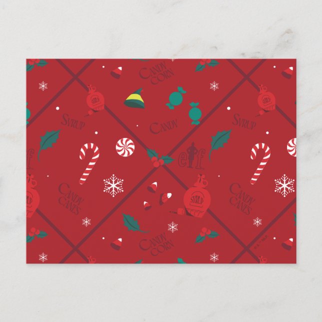 Cartes Pour Fêtes Annuelles Motif Elf Candy Checker (Devant)