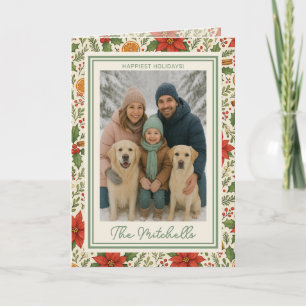 Cartes Pour Fêtes Annuelles Motif floral classique de gui botanique