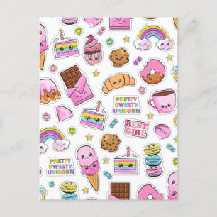 Cartes Pour Fêtes Annuelles Motif Funny Unicorn Magique Arc-en-ciel mou