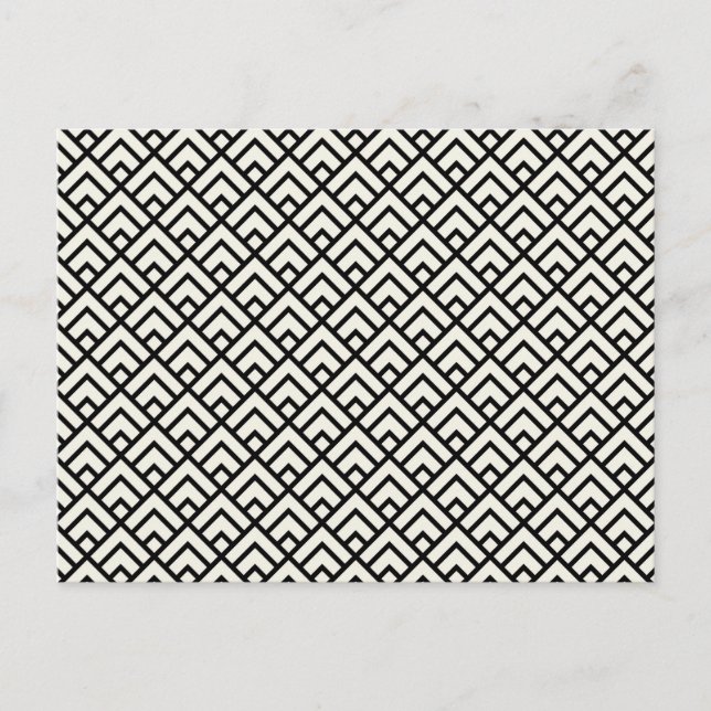 Cartes Pour Fêtes Annuelles Motif géométrique noir et blanc (Devant)