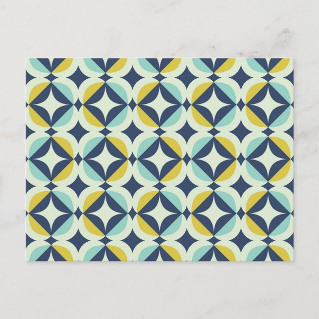 Cartes Pour Fêtes Annuelles Motif géométrique Or et bleu (Devant)
