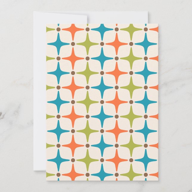 Cartes Pour Fêtes Annuelles Motif moderne étoile du milieu du siècle (Devant)