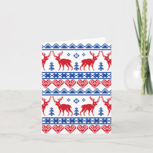 Cartes Pour Fêtes Annuelles Motif nordique de rennes de Noël