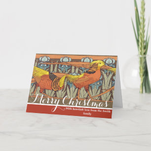 Cartes Pour Fêtes Annuelles Motif oiseau de la nature Art nouveau français vin