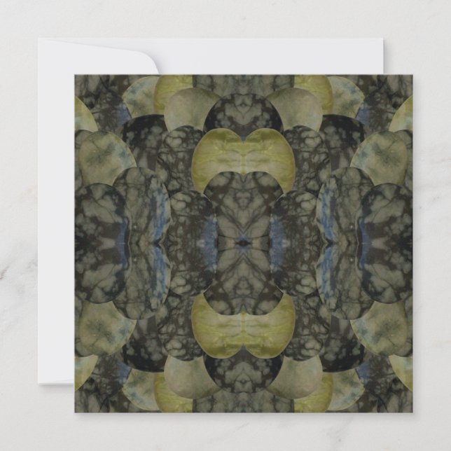 Cartes Pour Fêtes Annuelles Motif Oval Banded Agate Gemstone Four Part (Devant)