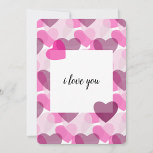 Cartes Pour Fêtes Annuelles Motif rose et bleu de coeur transparent de Valenti