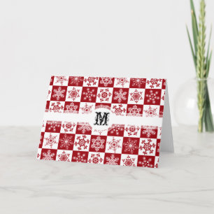 Cartes Pour Fêtes Annuelles Motif rouge de flocon de neige de Noël