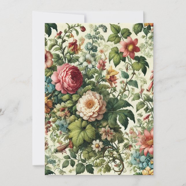Cartes Pour Fêtes Annuelles Motif végétal sans joint (Devant)