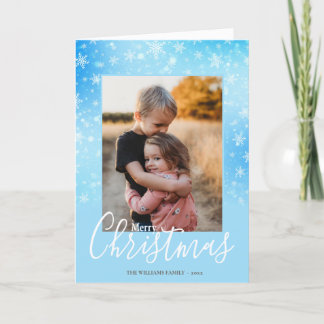 Cartes Pour Fêtes Annuelles Motoneige moderne hiver bleu Joyeux Noël Photo