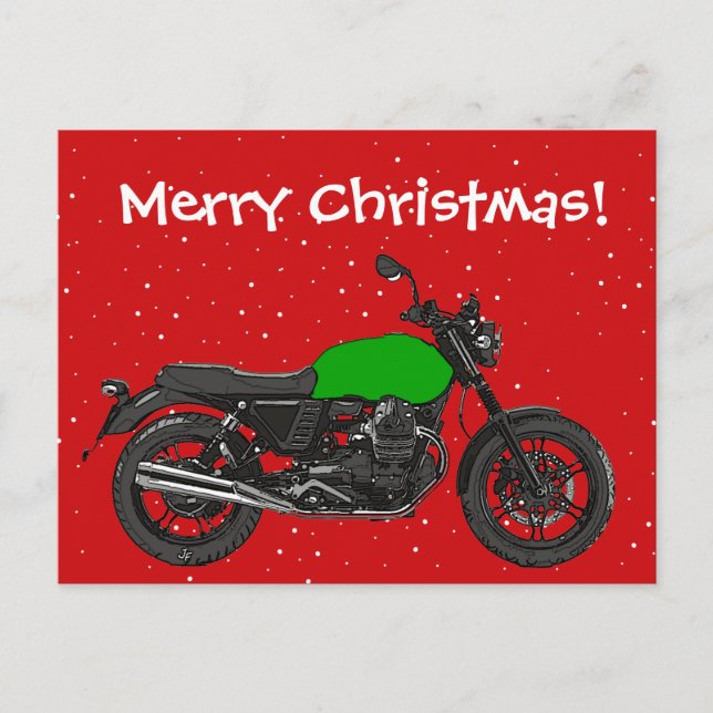 Cartes Pour Fêtes Annuelles Motorcycle (Devant)