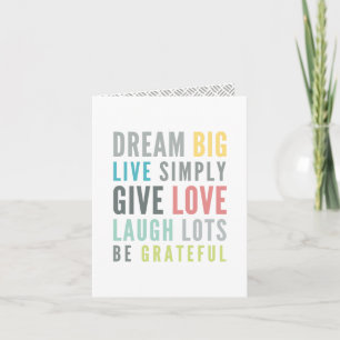 Cartes Pour Fêtes Annuelles MOTS À VIVRE PAR un mantra de motivation moderne c